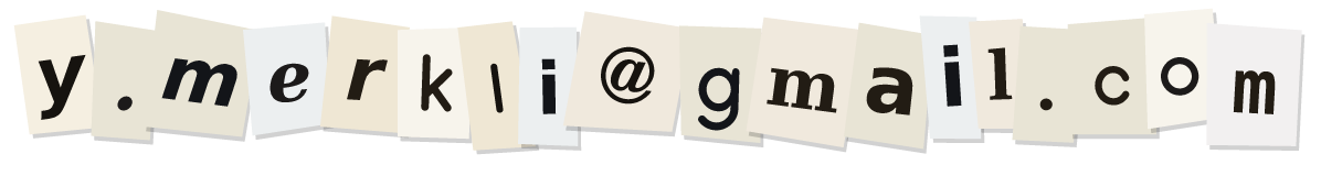 My email address, spelled out in cut-out paper letters